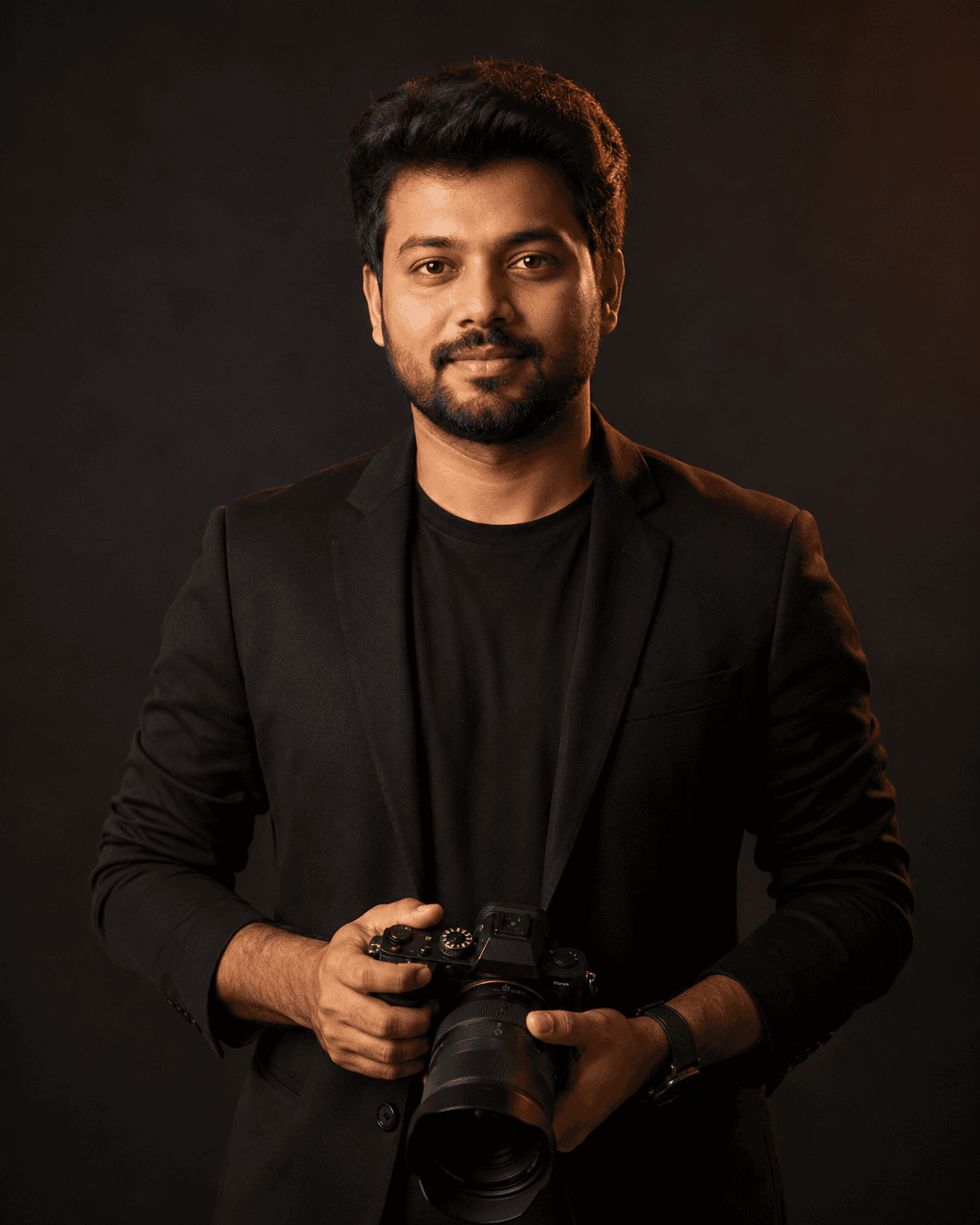 Portrait of team member 01 holding a camera